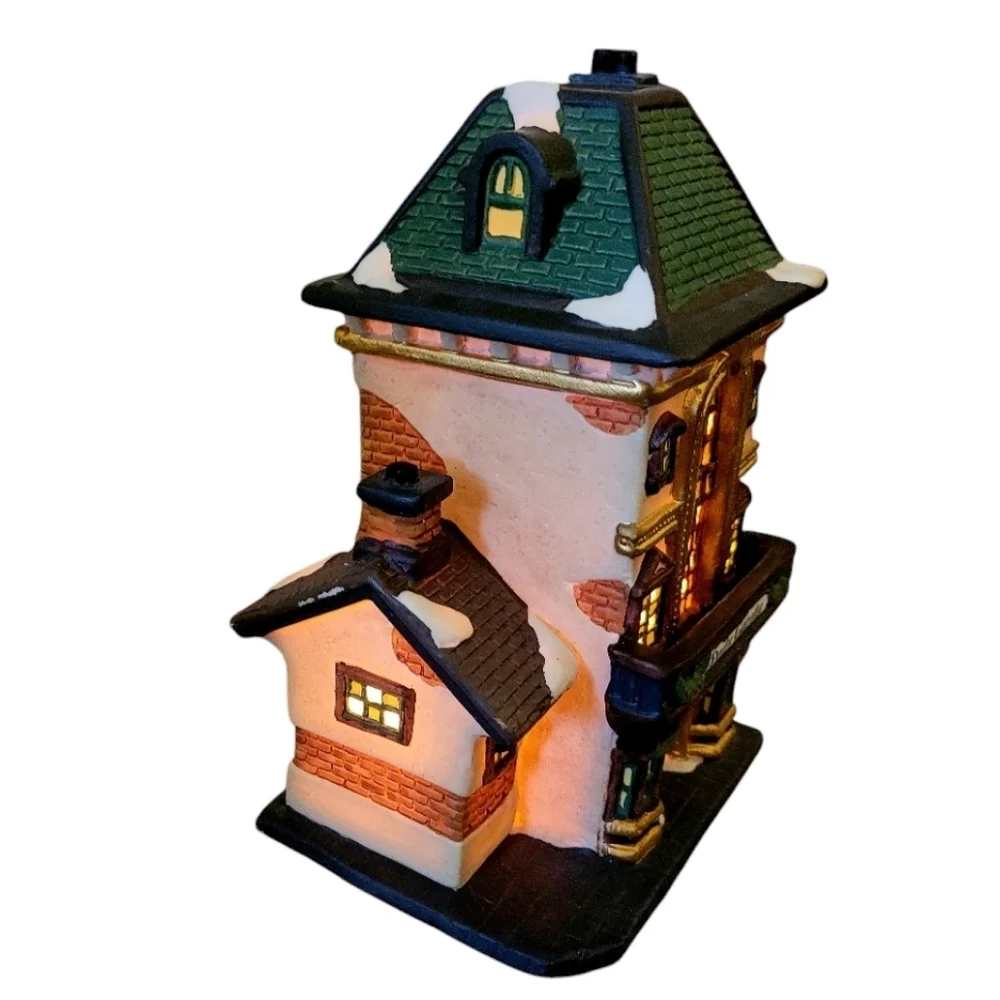 Heartland Valley Village Daily Gazette Deluxe Porcelain Lighted House Christmas
